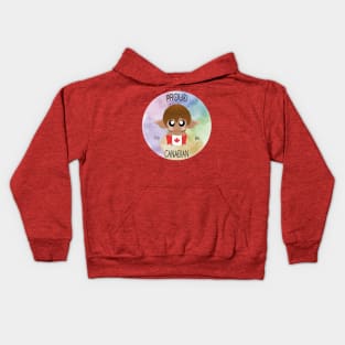 Proud to be Canadian (Sleepy Forest Creatures) Kids Hoodie